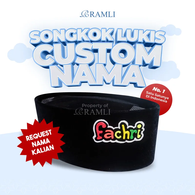 Ramli Songkok Lukis Custom Nama AC Tinggi 9