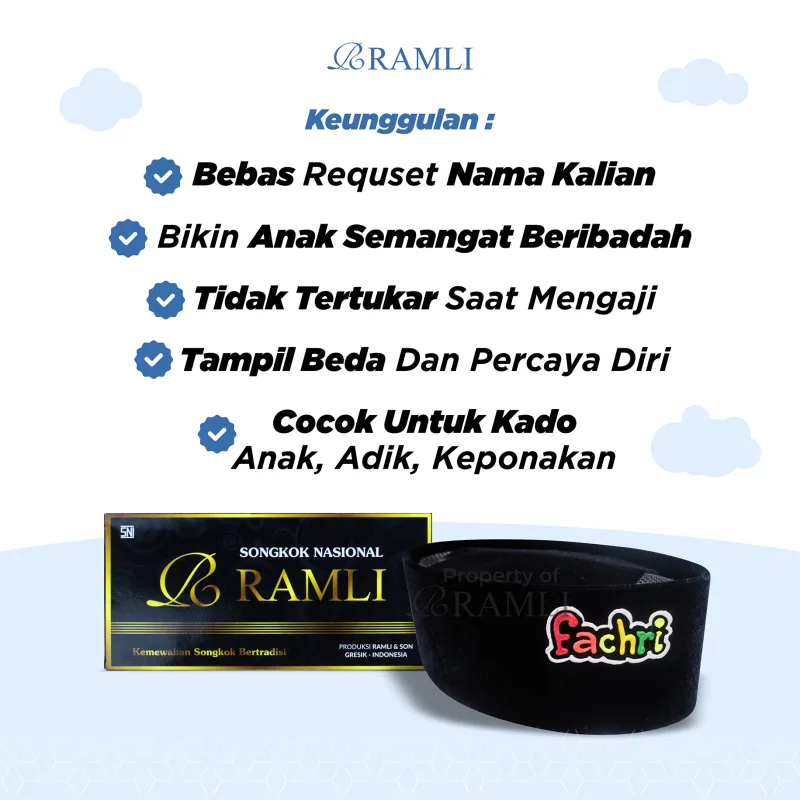 Ramli Songkok Lukis Custom Nama AC Tinggi 9 - 3