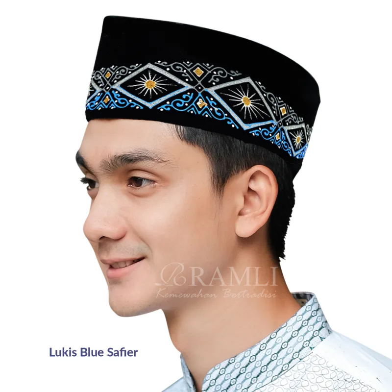 Ramli Songkok Lukis Blue Safir AC Tinggi 9