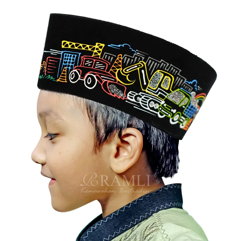 Ramli Songkok Anak Karakter Excavator Kids AC